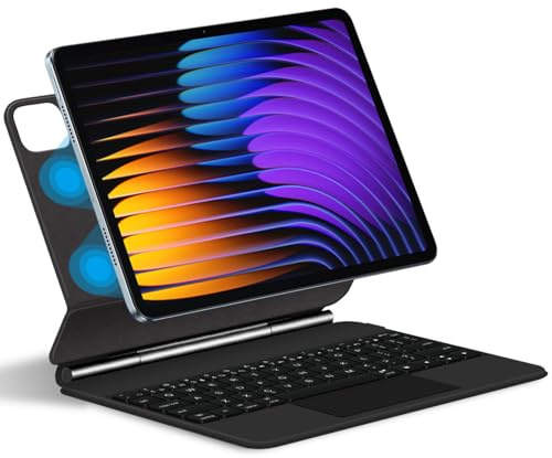 SCIMIN Funda con teclado mágico para Xiaomi Pad 8 / Xiaomi Pad 8 Pro (11,2), Funda de teclado Bluetooth inalámbrica con trackpad y soporte magnético