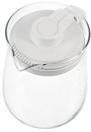 Hohopeti Jarra de Vidrio Resistente al Calor para Agua y Té Tetera Grande de Alta Capacidad para Infusión y Bebidas Frías Casa