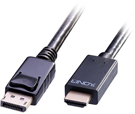 LINDY 36920 - DisplayPort-Kabel HDMI 1.4, 0.5 Meter, Display Port 1.2 4K 4096x2160@30Hz 10.2G | Kompatibel mit TV, Gaming, Monitor, Xbox, PS4, PS5, Blu-Ray, Soundbar | Die 2-Jahres-Garantie