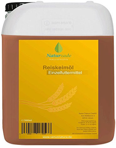 Naturzade Huile de germe de riz Aliment pour animaux de cheval Bidon de 5 l