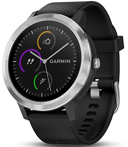 Garmin 010-01769-01 Vivoactive 3, GPS Smartwatch with Contactless Payments and Built-In Sports Apps, Black with Silver Hardware