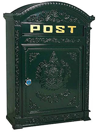 Briefkasten Post Landhausstil Grün Wandbriefkasten Metall Antik-Stil