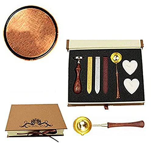 MNYR personalisierbares Wachssiegel Stempel-Set Holzgriff Schmelzlöffel Holz-Geschenkbox Geschenkbox Hochzeitseinladung Geschenkpapier personalisiertes Logo Bild Design Siegelwachs-Siegelstempel-Set