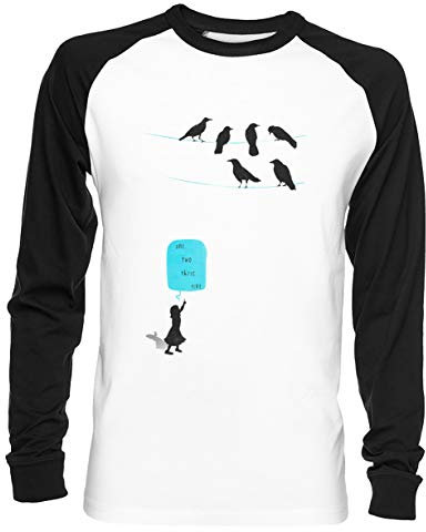 Counting Crows Unisex Baseball T-Shirt Herren Damen Lange Ärmel Weiß Schwarz Größe M - Unisex Baseball T-Shirt