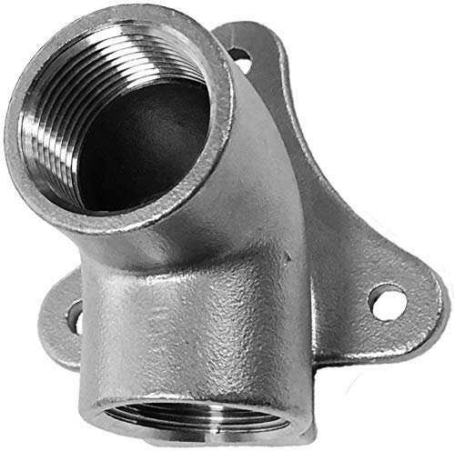 Wand Decken Winkel aus V4A Edelstahl 3/4 Zoll IG x IG DN20 Innengewinde Innendurchmesser 24mm Gewinde Fitting Trinkwasser geeignet Rohr Verschraubung Kupplung Anschluss Wasser Hahn