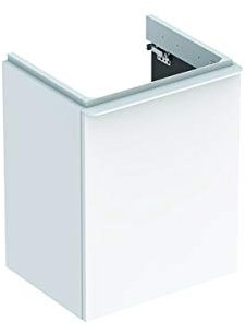 Keramag Geberit Smyle Square Handwaschbecken Unterschrank, 500351, 442x617x356mm, mit 1 Tür, linksöffnend, Farbe: Sand-grau Hochglanz Lack - 500.351.JL.1