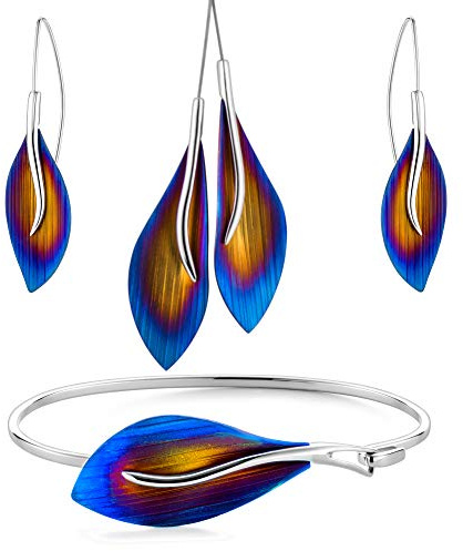 LillyMarie Hochwertiges Collier Aus 925 Silber Mit Silber-Titan Anhänger Und Passendem Schmuckset