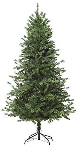 HOMCOM Árbol de Navidad Artificial 440 Ramas PE Tridente Ø75x150 cm Verde | PVC Individual, Base Plegable, Árbol Navideño Decorativo, Exteriores Interiores