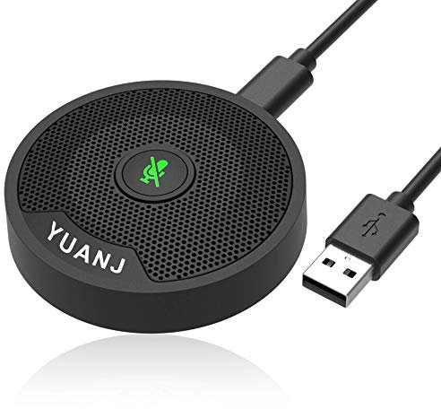 YUANJ USB Mikrofon PC für Konferenz, Konferenzmikrofon 360º Spracherkennung Plug & Play, PC Tischmikrofon Kompatibel mit Mac OS Windows 7/8/10, für konferenz, Skype, Aufnahme