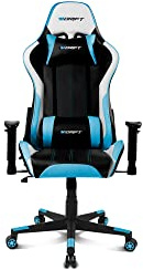 DRIFT GAMING DR175 - Silla Gaming Profesional, polipiel, reposabrazos ajustables 2D, pistón clase 4, giratoria, mecanismo de mariposa, cojín lumbar y cervical, color negro/blanco/azul