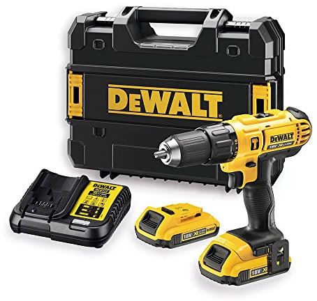 Taladro Percutor XR 18V 13mm 42Nm con 2 baterías Li-Ion 2Ah y maletín TSTAK