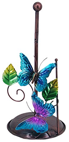 FLAMEER Toilet Paper Holder Free Standing Butterfly Iron Pedestal Lavatory Tissue Roll Holder Floor Stand Modern Table Paper Towel Holder for Bathroom Kitchen