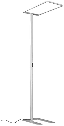 ELG Leuchten LED Stehlampe Grau 190cm 75W 7962lm 4000K | Mikroprismatische Abdeckung, Neutralweiß, Dimmbar, Direkte und indirekte Beleuchtung