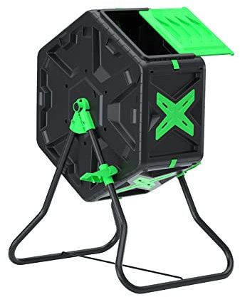 SQUEEZE master Light Weight Tumbling Compost Bin-Single Chamber Compost Tumbler 18.5 Gallon/70L