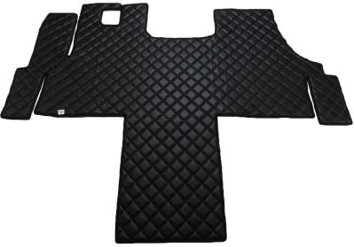 KRAM-TRUCK Auto Fußmatten Kompatibel mit FIAT Ducato, Peugeot Boxer, Citroen Jumper ab 2007, Schwarz, Schwamm Kunstleder 1 cm, Hygienezertifikat, Komfortbezüge