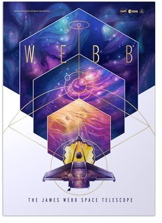 Displate Offiziell NASA MetallPoster Magnetische Befestigung Inklusive Lizenziert Bilder Hochwertiges Poster Telescopes - Webb Poster 45 cm x 32 cm
