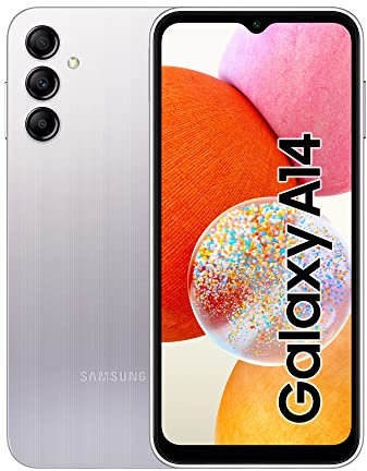 Samsung Galaxy A14 Smartphone Android, Display LCD FHD+ 6.6, 4GB RAM, 64GB Memoria interna espandibile, Batteria 5.000 mAh, Silver [Versione italiana]