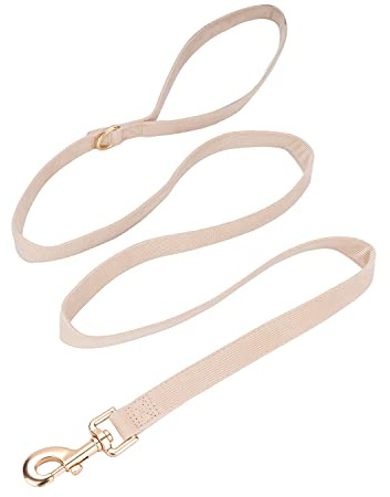YUDOTE Weiche Cord-Hundeleine Klein,1.5x150cm,Cremeweiß
