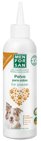 MENFORSAN Polvo para oídos 30 Gramos, Facilita la depilación del Canal Auditivo, Especial Peluquerías Caninas. Producto Vegano