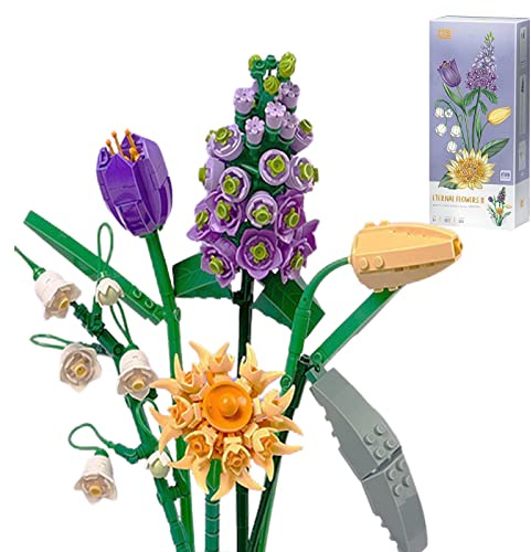 Ranedo Blumenstrauß Bauset, 534-teiliges DIY Blumen Modell, künstliche botanische Sammlung, kreative Heimdekoration & Geschenk für Erwachsene