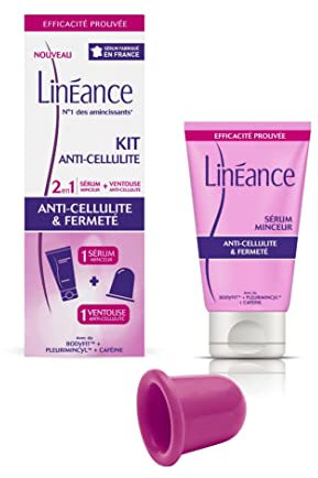 Linéance Kit Anti-Cellulite & Fermeté, Sérum et Ventouse, avec Actifs Minceur Brevetés & Extraits de Caféine et Pamplemousse, 125 ml