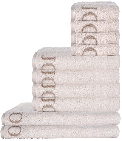 Joop! Handtuch Set, 10-TLG. - Classic, 2X Duschtuch, 4X Handtuch, 4X Gästetuch Creme Set