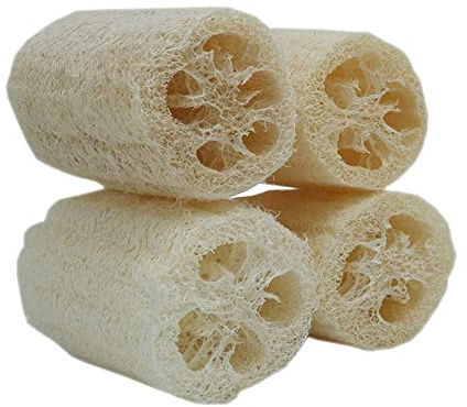 Luffa Schwamm Natürliche Luffa Gurke Schwamm Entfernen Dead Skin zur Körperpflege Bad und Dusche Peeling Naturschwamm Perfekt für Körperpflege Küche Scrubber und Luffa Seife (4 PCS)