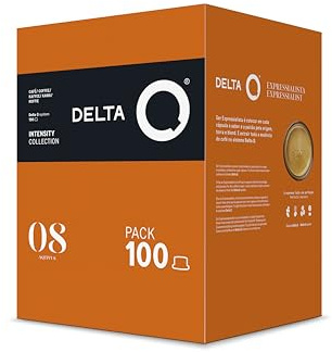 Delta Q | AQtivus 100 Cápsulas Café Molido Intensidad 8 Espresso Intenso | Compatible con Cafeteras Delta Q, Notas de Frutos Secos