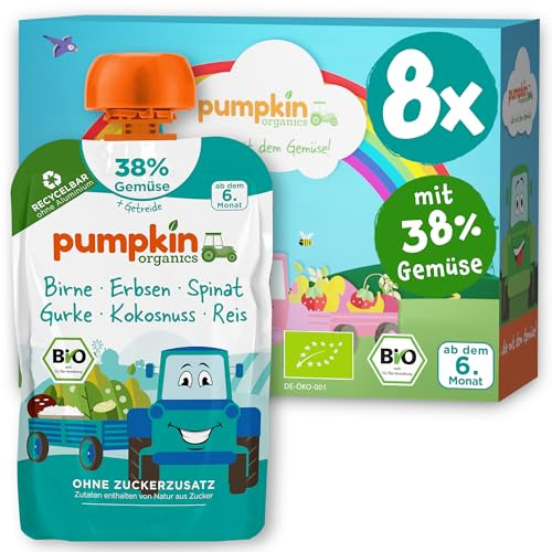 Pumpkin Organics Bio Gemüse-Quetschie mit Kokos ohne Zuckerzusatz¹ 8x100g