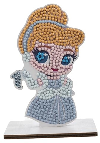 CRYSTAL ART - Kit Figurine à Diamanter - Activité Manuelle de Création et Ludique - Adulte et Enfant - Décoration Scintillante aux Couleurs Assorties - Disney - Cendrillon