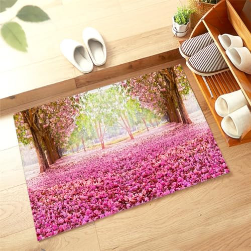 Badezimmerteppich, Badematte, Badematte Stein, Teppich Läufer, Stone Bath Mat, Badteppich Rutschfest Waschbar, Absorbierende Badematte, Duschmatte, Badvorleger, Duschvorleger, Carpet Herbst-90x120cm