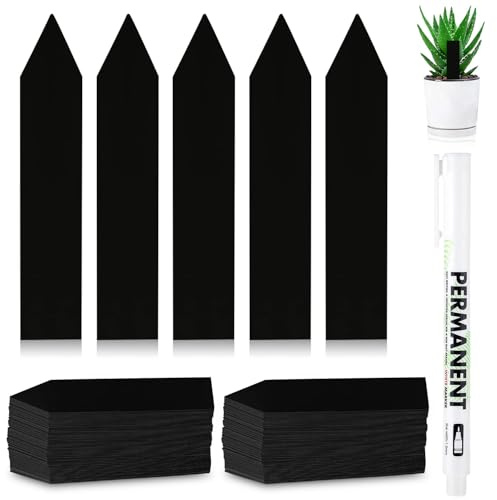 300 Stück Pflanzenschilder,10x2cm Etiketten für Pflanzen mit Fettstift, Plastik Stecketiketten Etiketten für Pflanze,Plastik Pflanzschilder,Wetterfeste Garten Etiketten,Pflanzenetiketten