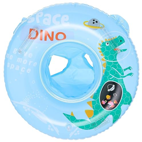 Babysimring, uppblåsbar babysimring, simhjälpmedel för bebisar med simstol, dinosaurier flytring, simbadtillbehör för småbarn 6 till 36 månader