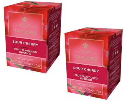 Taylors® | Infuso Amarena con Ibisco e Rosa Canina | Tisana Senza Caffeina - 2 x 20 Filtri (100 Gr)