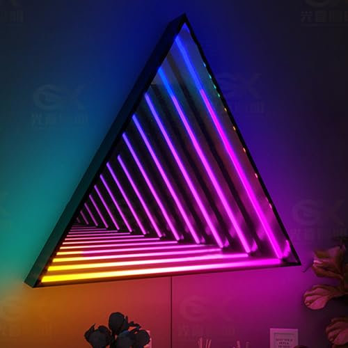 LBMED Infinity-Spiegelleuchte, RGB-Spiegeltunnelleuchte Mit APP-Steuerung Und Fernbedienung, Einstellbare 385 Lichtfarbeffekte Und Musikwiedergabefunktion, Stressreduzierendes Visuelles Erlebnis