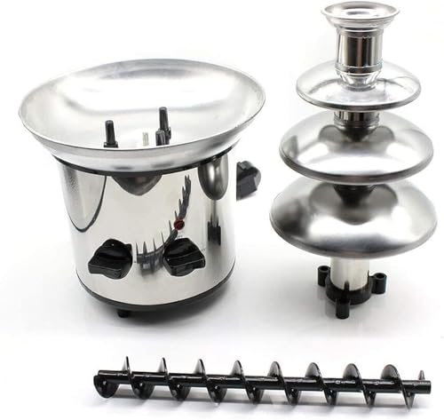 Fontaine à Chocolat, Fontaine à fondue à la crème et au chocolat chaud de luxe en acier inoxydable à 4 niveaux, facile à assembler, parfaite for les fêtes, les mariages, les restaurants et les hôtels