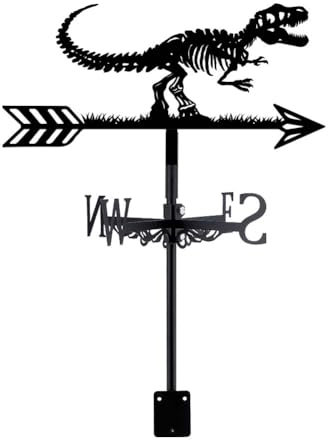 SUPERDANT Dinosaur Fossils Weather Vane Dinosaur Weathervanes Dinosaur Wind Vanes Weather Vane for the Garden Wind Direction Indicator for Roof Yard Outdoor Farm Barn Sheds Garden Patio Decoration
