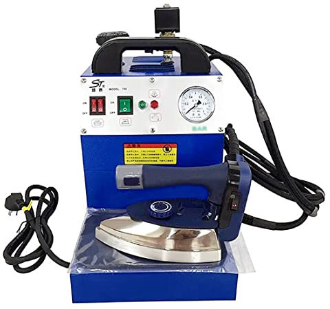 Estación de planchado profesional, plancha de vapor industrial eléctrica de 1600 W con caldera de hierro grande semiautomática, tanque de acero inoxidable, adecuada para tiendas de ropa, lavanderías