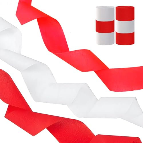AimtoHome Luftschlangen aus Krepppapier, Party-Luftschlangen für Sportveranstaltungen, Geburtstagspartys, Abschlussdekorationen, 6 Rollen (2,4 m lang x 4,5 cm)
