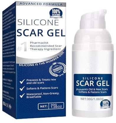 Gel Per Cicatrici in Silicone | 30g Crema Cicatrice in Silicone | Scar Gel Crema Per Cicatrici Chirurgiche | Riparatore Di Cicatrici Per La Rimozione Delle Cicatrici, Migliora La Pelle