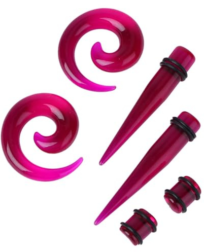 BESPORTBLE 54 Stück Acryl Ohrtunnel Bunt Glatt Angenehme Oberfläche Ohrdehnungssets Ohrpiercing Schmuck für Frauen und Männer