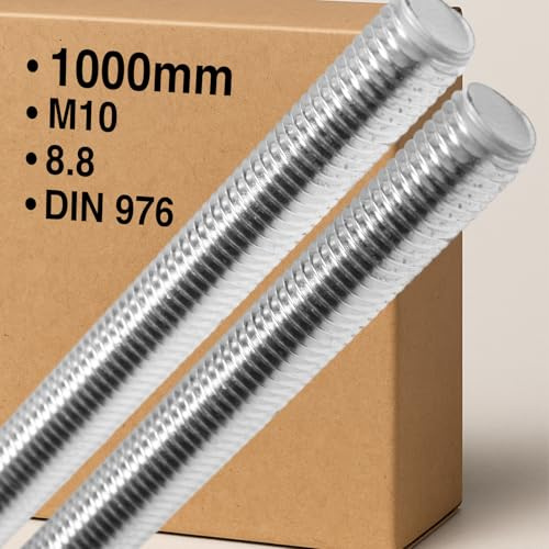 Gewindestange M10 x 1000 mm Festigkeit 8.8 Stahl verzinkt Gewindestift DIN 976 Gewindestab Vollgewinde ISO Norm