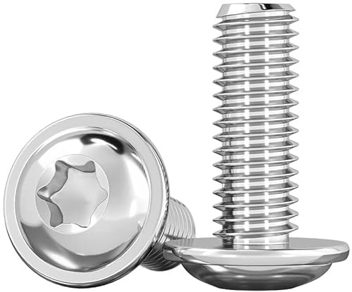 Linsenkopfschraube mit Flansch und Innensechsrund/Torx (ISR,TX) nach Norm: ISO 7380-2 rostfreier Edelstahl A2 V2A Vollgewinde Flanschschraube Flachkopfschraube (M6 x 28 mm, 10 Stück)