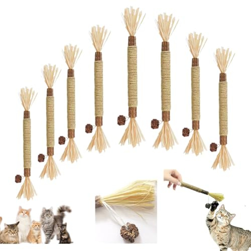 LQQDREX Puriq Silvervine - Bastoncini dentali naturali per gatti, bastoncini da masticare per gatti, giocattoli interattivi da masticare per la pulizia dei denti, per gatti