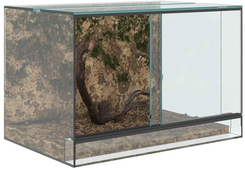 Terrarium aus Glas, Terrarium Futterbox für Reptilien, Amphibien, Weiß, 60 x 40 x 40 cm