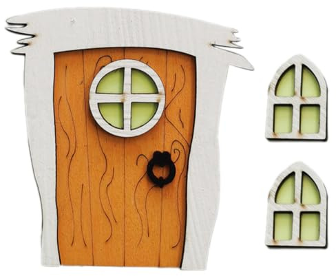 jojofuny Puerta de Hadas de Madera Creativa para Adorno de Casa en Miniatura con Absorción de Luz Solar y Resistencia al Desgaste, Adecuada para Ambientes en Miniatura Interiores