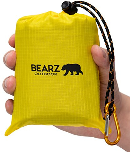 BEARZ Outdoor Reisedecke – Strandmatte im Taschenformat, wasserdichte Picknick-Matte, sanddicht, Camping-Gadgets & Festival-Wanderzubehör (Gelb)