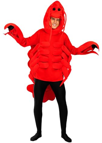 Funidelia | Costume da aragosta per donna e uomo Animali - Costume per Adulto e accessori per Feste, Carnevale e Halloween - Taglia Unica - Rosso