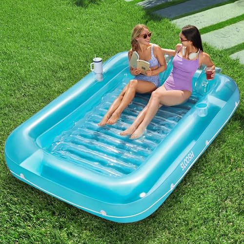 Sloosh 212x142cm Flotteur de Piscine Gonflable pour Bronzage, Flotteur de Piscine pour Adultes pour Bain de Soleil, Chaise Longue de Piscine Gonflable pour Bronzage, Flotteur pour Adultes