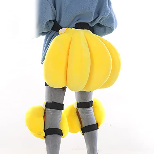 ＪＳＳＥＶＮ Ski Protective Gear Banana Cute Cartoon Snowboard Hip Protection Cushion Knee Pad Elbow Pad For Skating Snowboard Yellow
